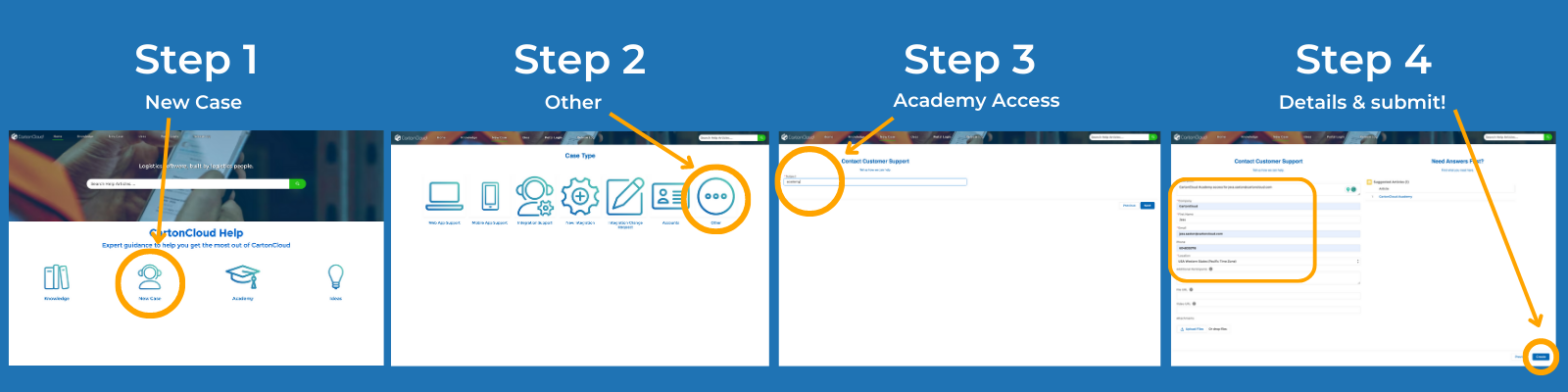 Step by Step guide for the CartonCloud Academy