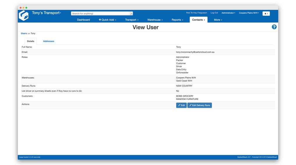 user settings